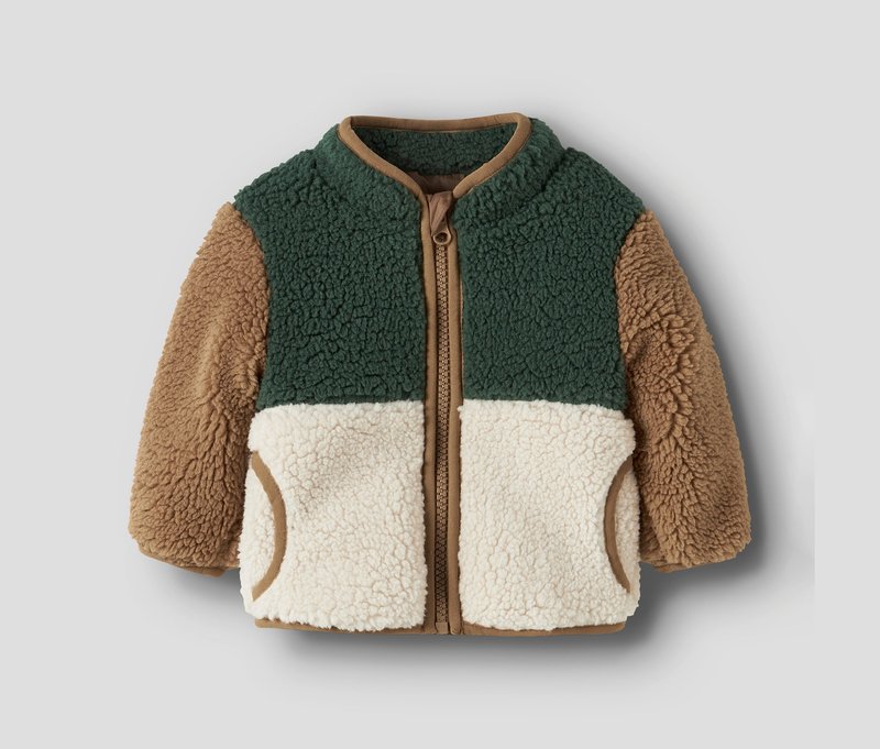 Tchibo - Name IT Teddy-Blockjacket - Baby - Gr. 74 - grün