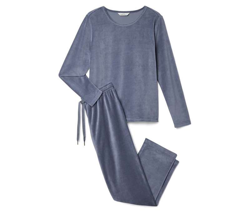 Tchibo - Nicki-Pyjama-Set - Damen - Gr. M - blau