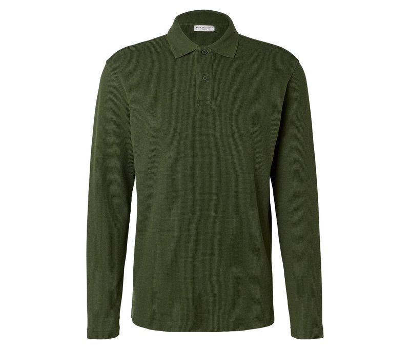 Tchibo - Langarm-Poloshirt - Herren - Gr. M - khaki