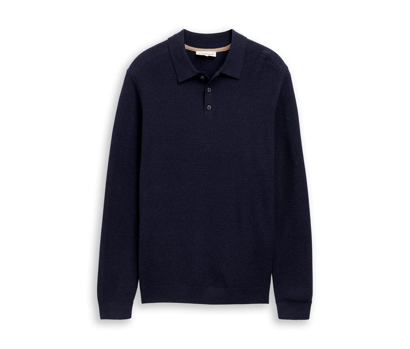 Tom Tailor Strickpolo - Herren - Gr. S - blau
