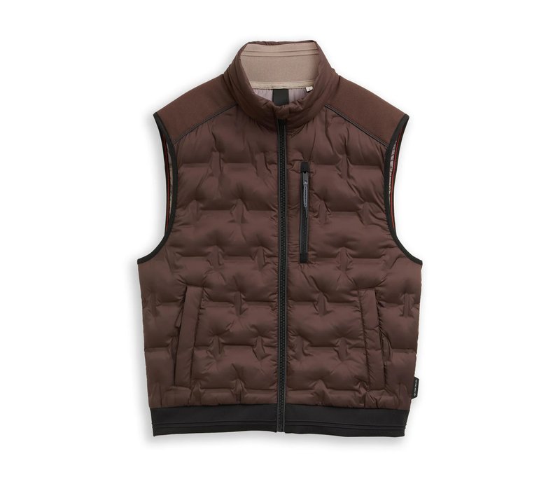 Tom Tailor Lightweight-Hybrid-Steppweste - Herren - Gr. S - braun