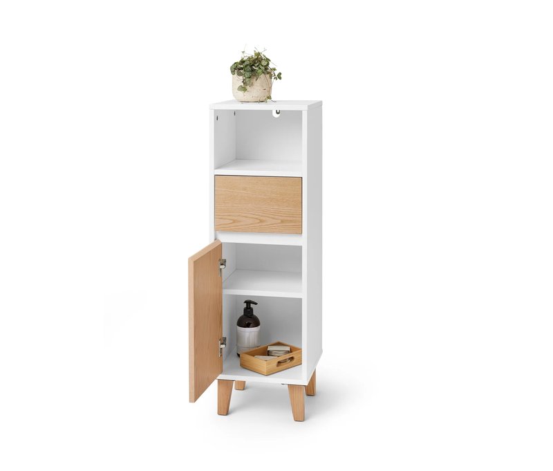Tchibo - Bad-Beistellschrank mit Schublade und Tür - 30x30x95cm - braun -