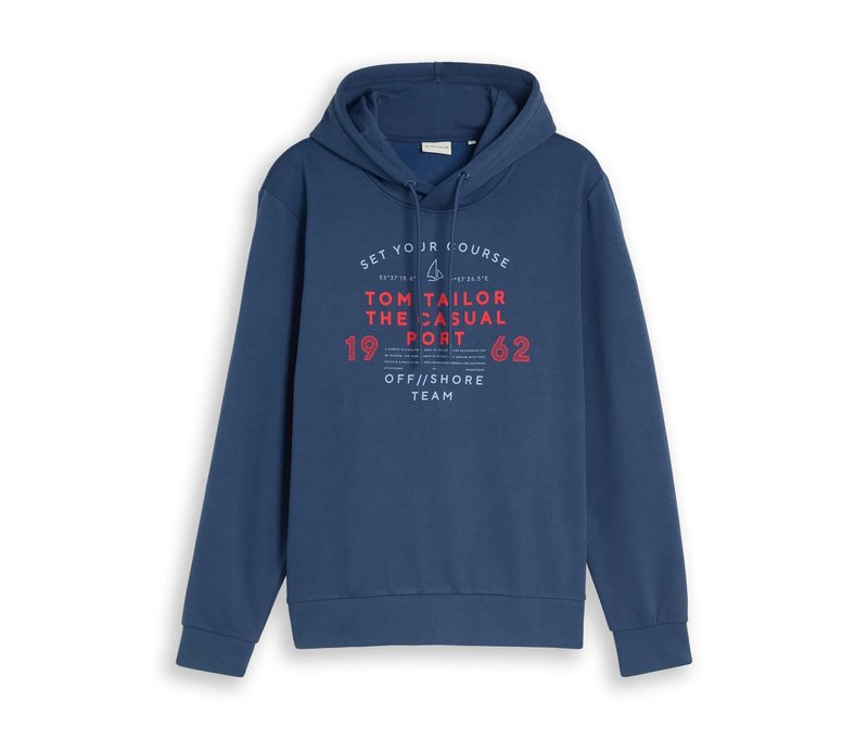 Tom Tailor Hoodie Sweatshirt - Herren - Gr. M - blau/print