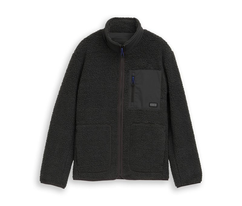 Tom Tailor Teddyjacke mit Stehkragen - Herren - Gr. S - grau