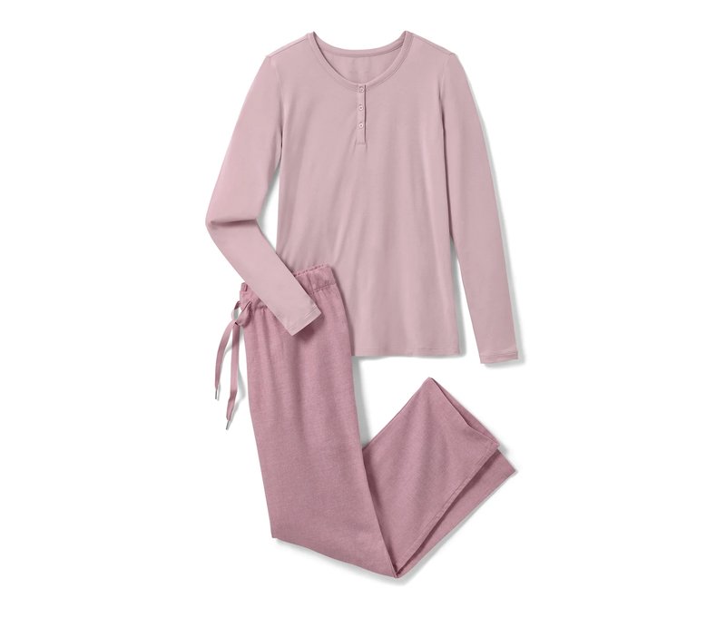 Tchibo - Flanell-Pyjama - Damen - Gr. XL - rosé