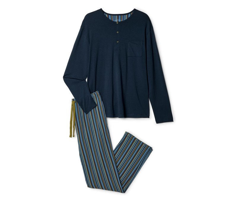 Tchibo - Pyjama-Set mit Modal - Herren - Gr. XXL - hellblau/gestreift