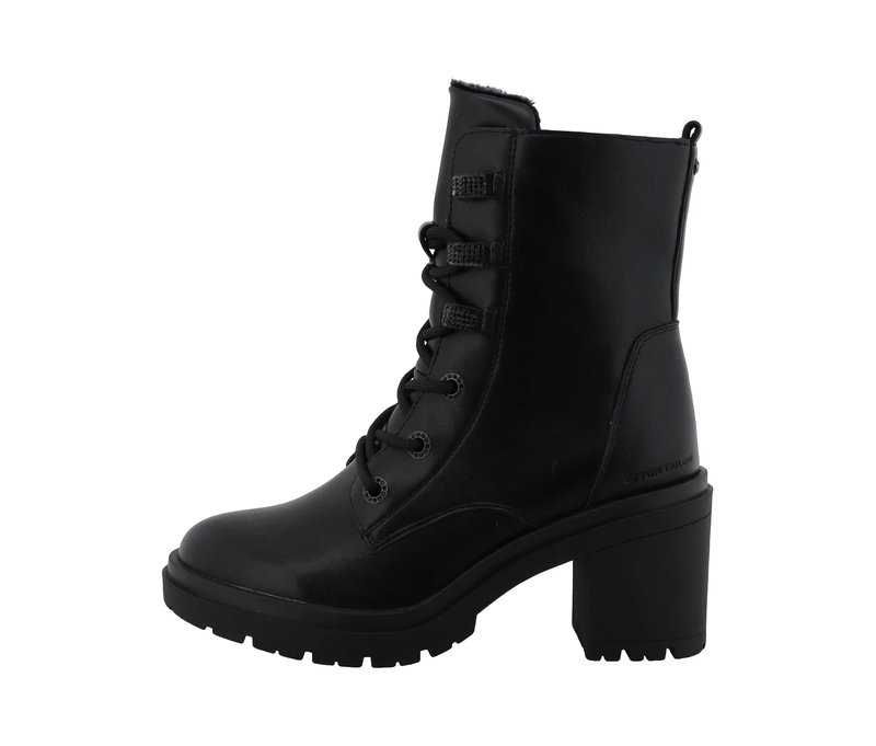 Tom Tailor Schnürboots mit Absatz - Gr. 38 - schwarz