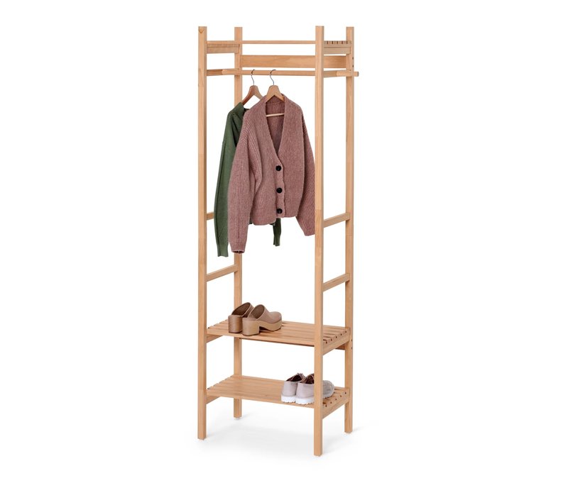 Tchibo - Standgarderobe mit Ablageflächen - 60x40x187,5cm - naturfarben -