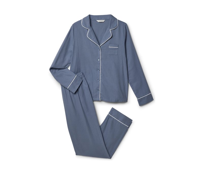 Tchibo - Flanell-Pyjama-Set - Damen - Gr. 40 - blau