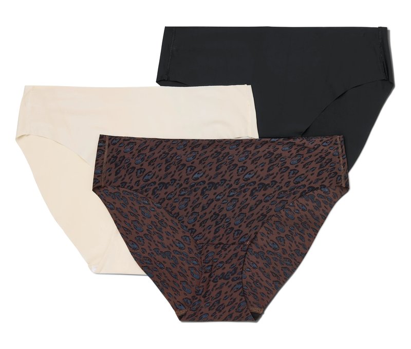 Tchibo - 3 Magic-Cut-Slips - Damen - Gr. XS - schwarz/print