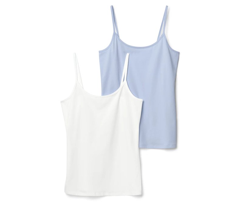 Tchibo - 2 Spaghetti-Hemdchen - Damen - Gr. XS - hellblau