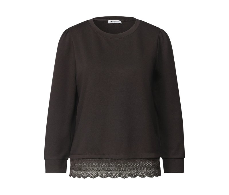 Street One 3/4-Jerseyshirt - Damen - Gr. 46 - schwarz