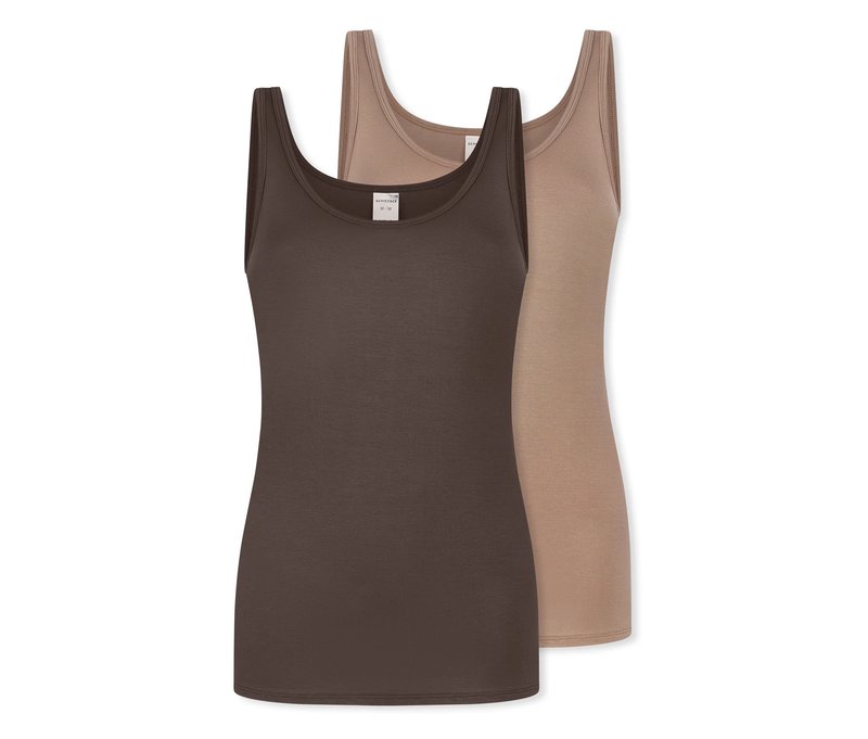 2 Schiesser Trägertops - Damen - Gr. 44 - braun