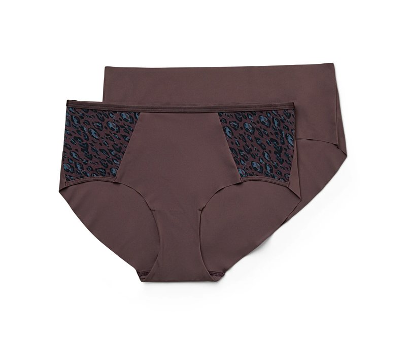 Tchibo - 2 Pantys mit Satinband - Damen - Gr. XL - print/print