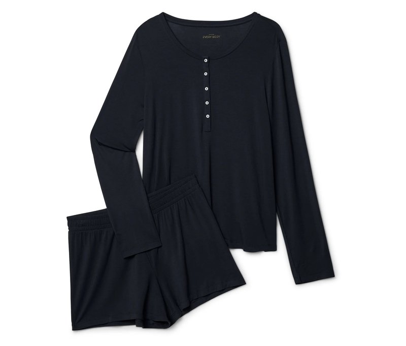 Tchibo - Shorty-Pyjama-Set - Damen - Gr. XS - schwarz