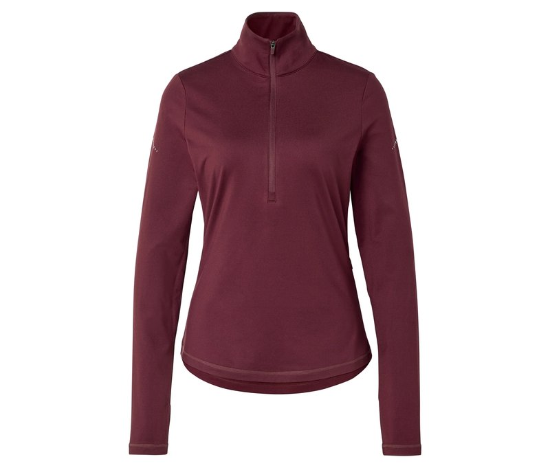 Tchibo - Thermo-Sportshirt mit Half-Zip - Damen - Gr. L - weinrot