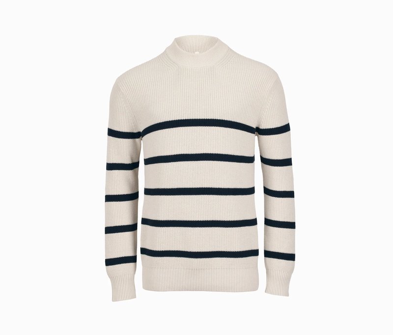 Tchibo - Strickpullover - Herren - Gr. S - weiß/gestreift