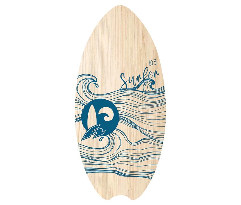 F2 Skim Board »Wood Surfer« - blau