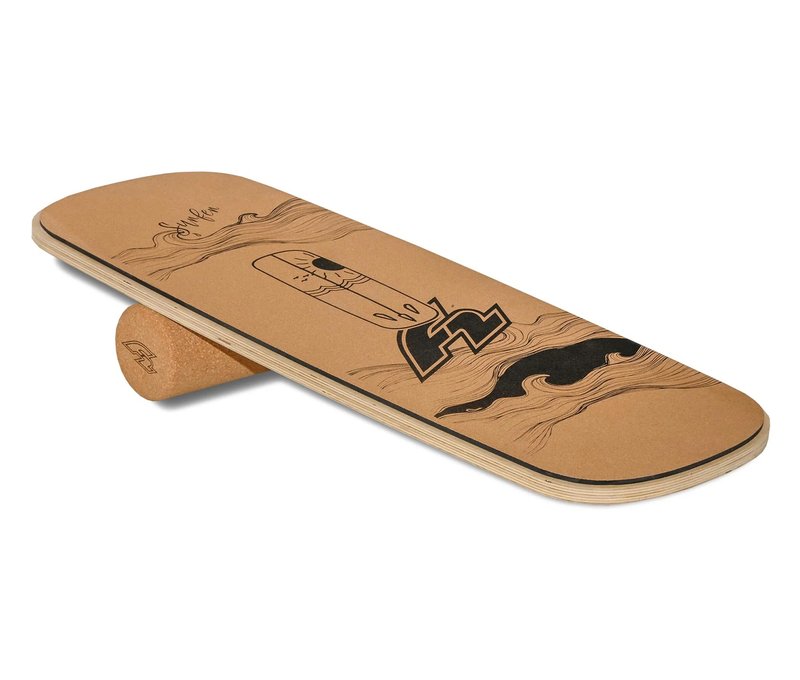 F2 Cork Balance Board Set Pill mit Korkrolle - schwarz