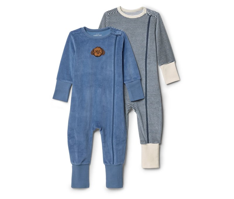 Tchibo - 2 Baby-Pyjamas - Kinder - Gr. 98/104 - dunkelblau