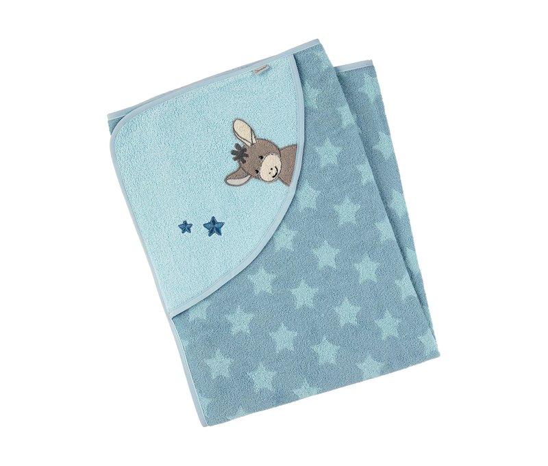 Sterntaler Kapuzenbadetuch »Esel Emmi« - Baby - Gr. 100*100 - blau