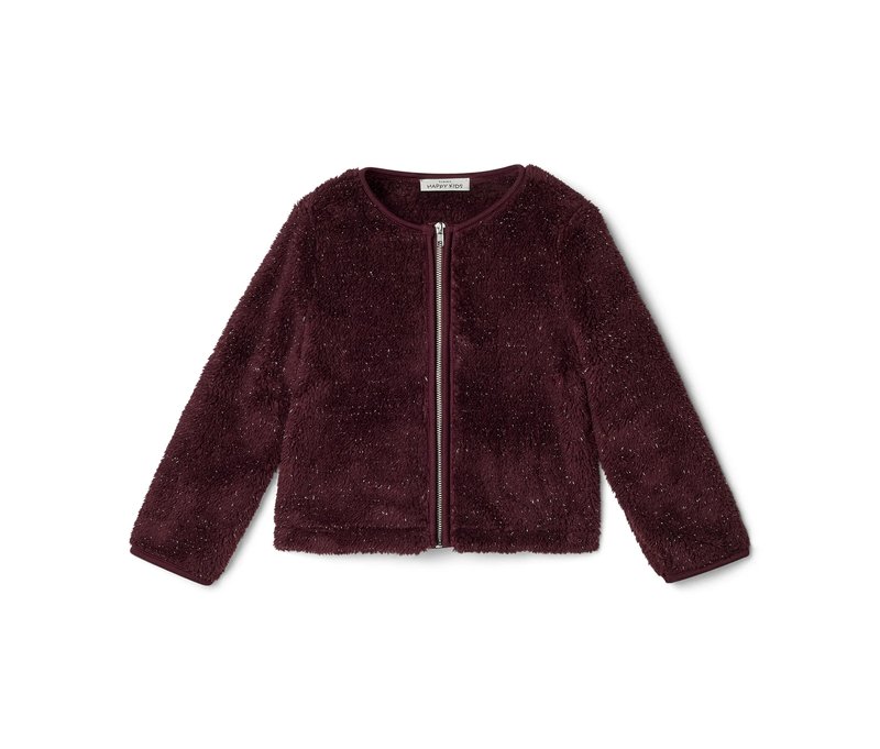 Tchibo - Kinder-Glitzer-Plüschcardigan - Mädchen - Gr. 110/116 - dunkelrosa