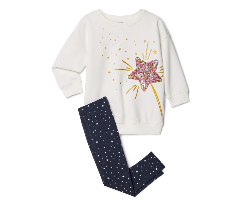 Tchibo - Kinder-Sweatshirt und Leggings - Mädchen - Gr. 110/116 - dunkelblau