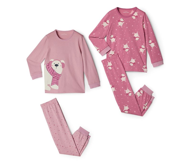 Tchibo - 2 Kinder-Pyjamas - Mädchen - Gr. 110/116 - rosa/print