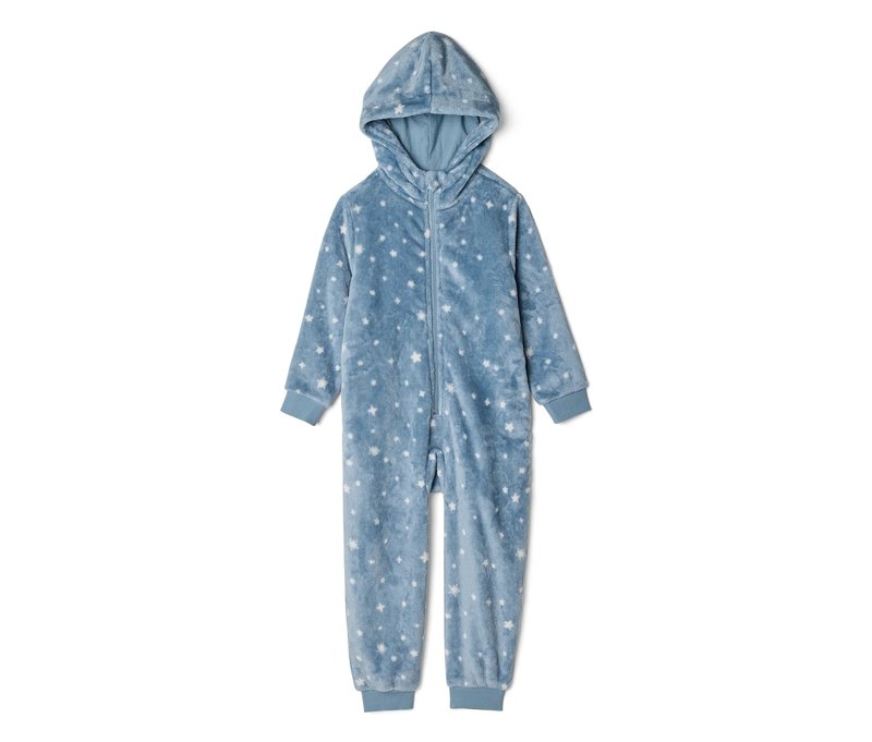 Tchibo - Kinder-Plüsch-Overall - Kinder - Gr. 146/152 - blau/print