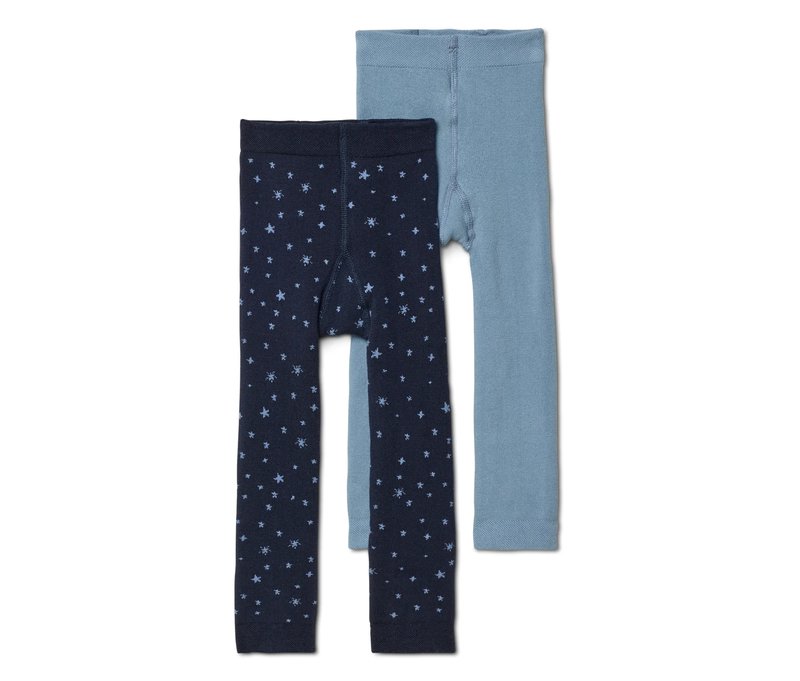 Tchibo - 2 Kinder-Frottee-Strickleggings - Jungen - Gr. 98/104 - dunkelblau/jacquard