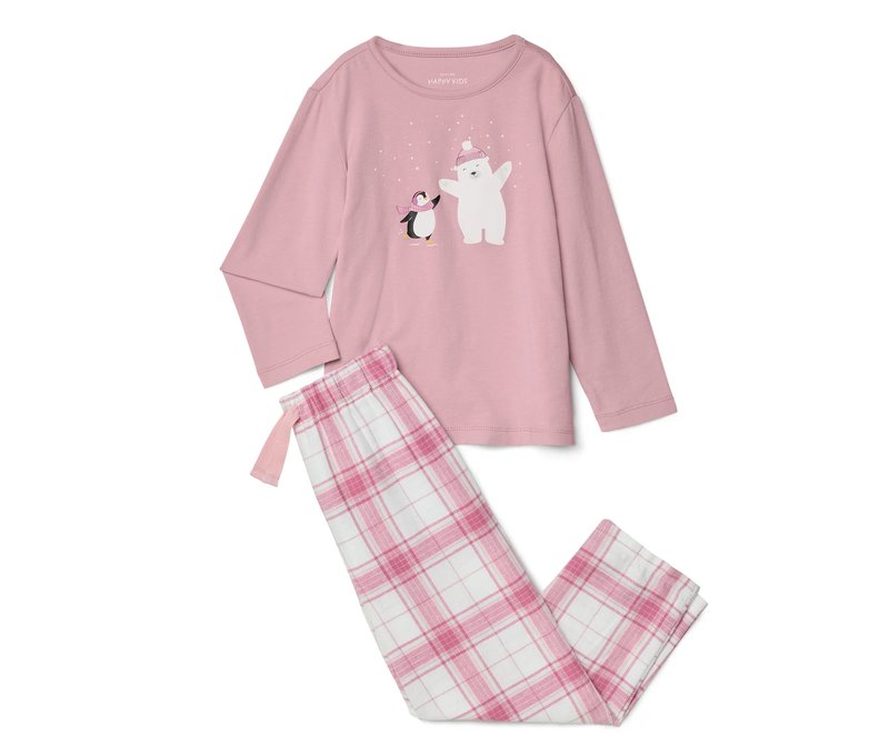 Tchibo - Kinder-Flanell-Pyjama - Baby - Gr. 86/92 - rosa/print
