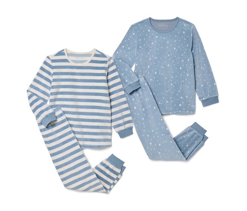 Tchibo - 2 Kinder-Nicki-Pyjamas - Jungen - Gr. 110/116 - blau