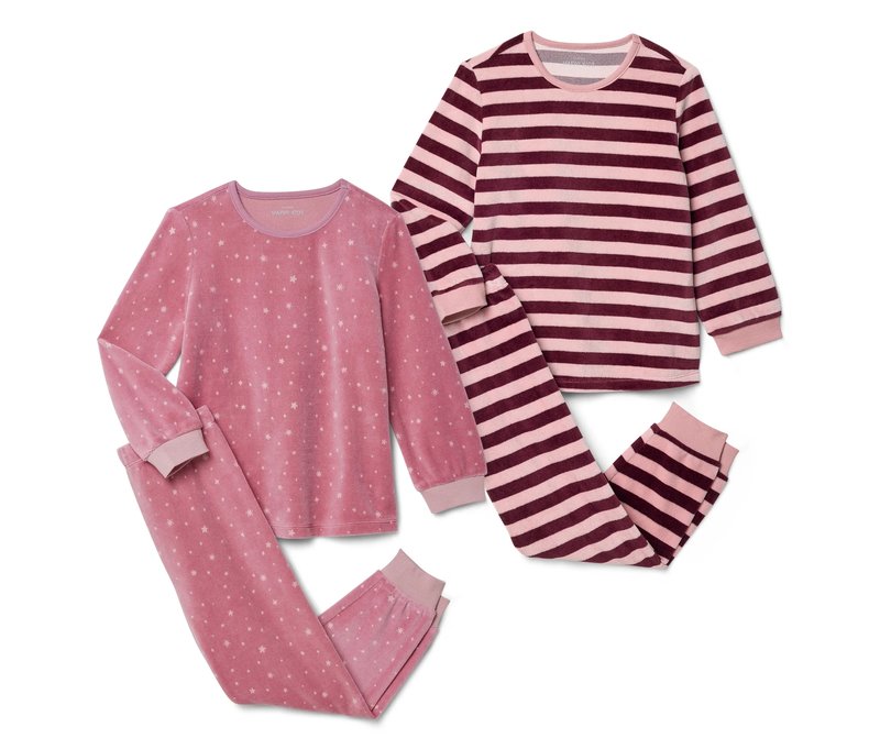 Tchibo - 2 Kinder-Nicki-Pyjamas - Mädchen - Gr. 98/104 - rosa