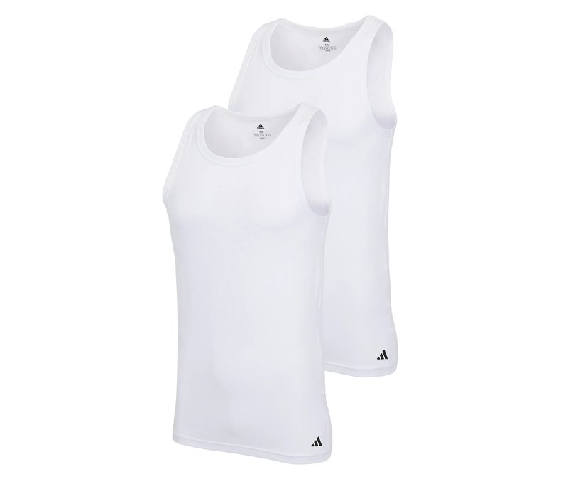 2 adidas Active Flex Tanktops - Herren - Gr. M/5 - weiß