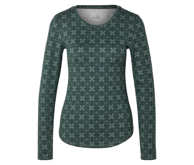 Tchibo - Thermo-Funktionsshirt - Damen - Gr. L - dunkelgrün/print