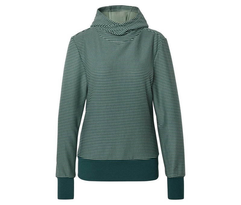 Tchibo - Kapuzen-Pullover - Damen - Gr. M - grün/gestreift