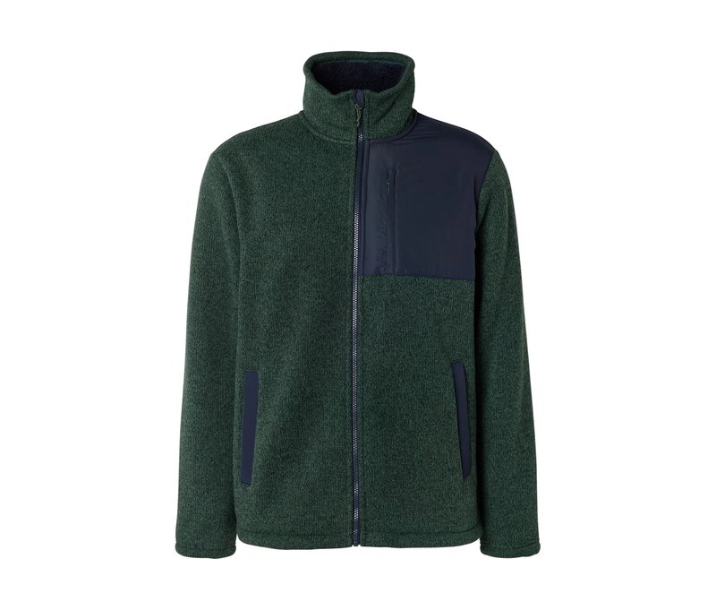 Tchibo - Thermo-Strickfleece-Jacke - Herren - Gr. L - dunkelgrün