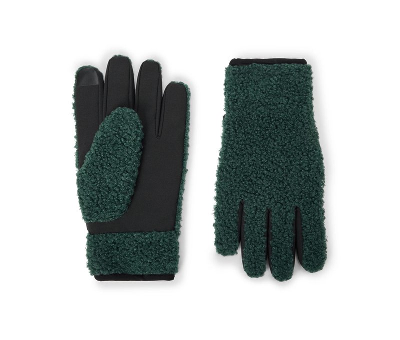 Tchibo - Teddy-Handschuhe - Unisex - Gr. 7,5 - dunkelgrün