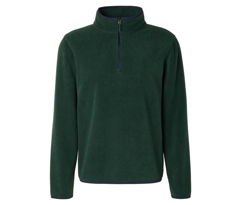 Tchibo - Fleece-Troyer - Herren - Gr. XL - dunkelgrün/gestreift