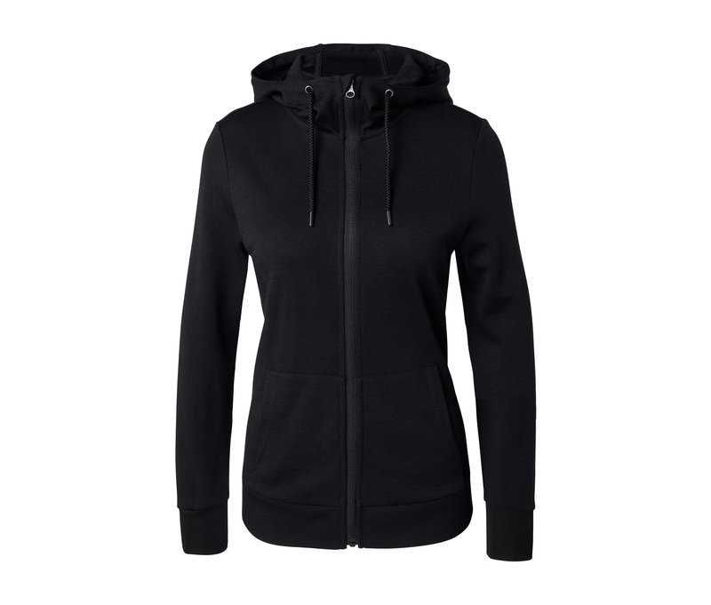 Tchibo - Kapuzenjacke mit Wolle - Damen - Gr. M - schwarz