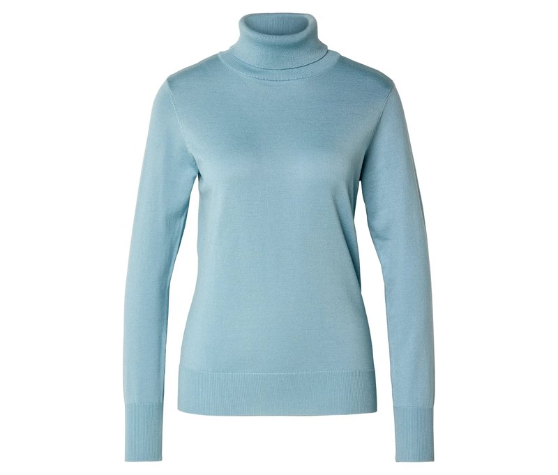 Tchibo - Feinstrick-Rollkragenpullover - Damen - Gr. S - hellblau