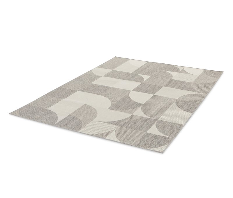 Tchibo - Faltbarer Outdoor-Teppich im geometrischem Design - grau