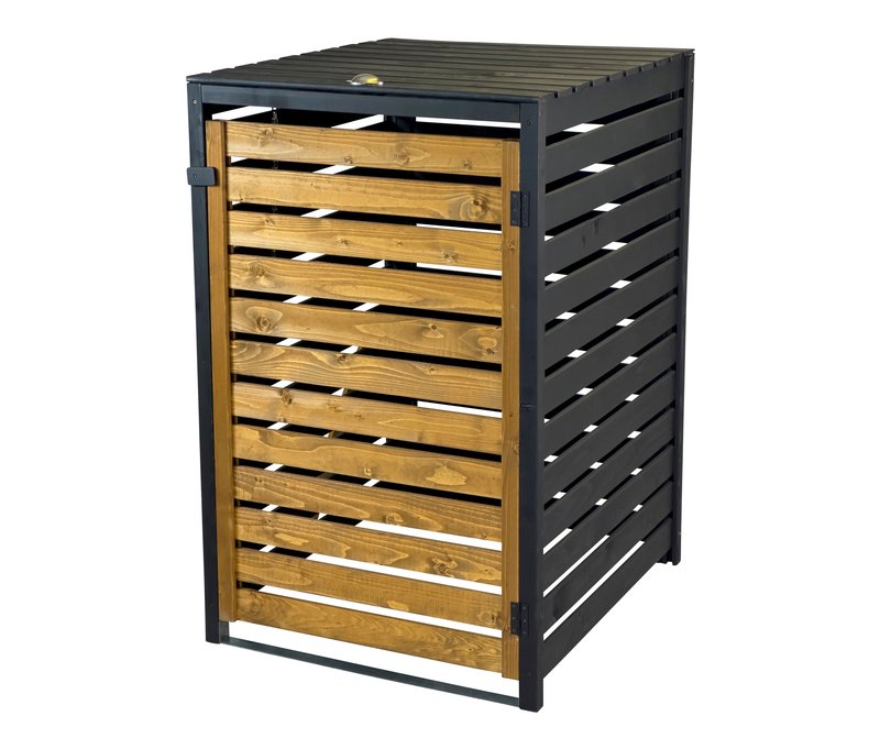 Tchibo - Mülltonnenverkleidung - 87x77x121cm - schwarz - Fichtenholz
