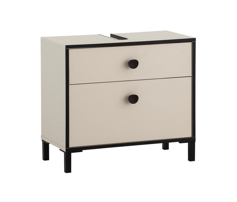 Tchibo - Waschbeckenunterschrank »Edda« mit 2 Schubladen - 65x33x59cm - schwarz - Holz / Metall / Kunststoff