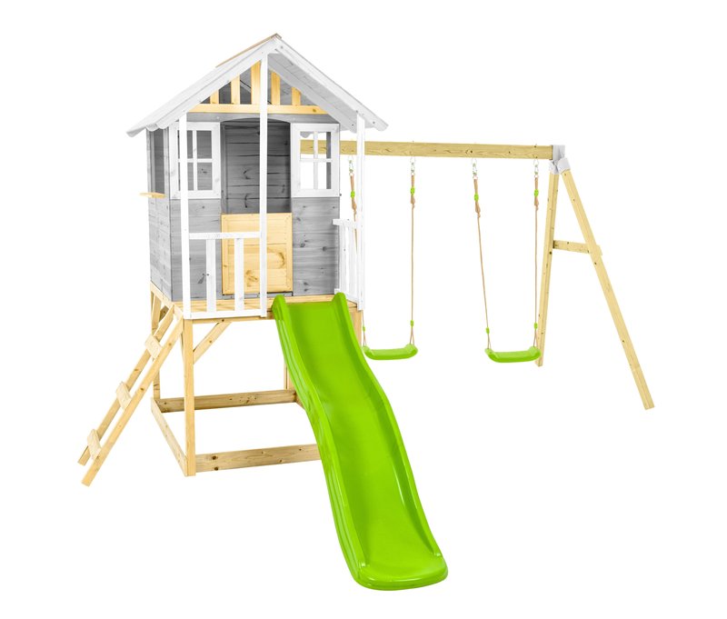 Tchibo - Stelzenhaus »Valli« mit Rutsche und Doppelschaukel - weiß