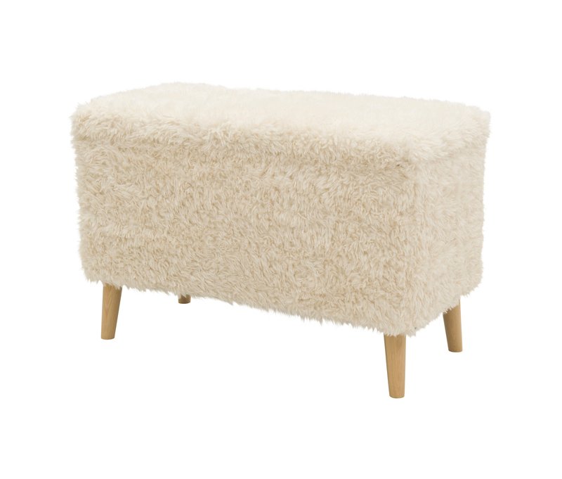 Tchibo - Domo Hocker mit Staufach - 91x41x58cm - creme - Polyester / Holz / Holz