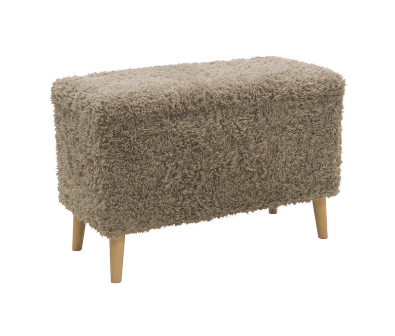 Tchibo - Domo Hocker mit Staufach - 91x41x58cm - taupe - Polyester / Holz / Holz