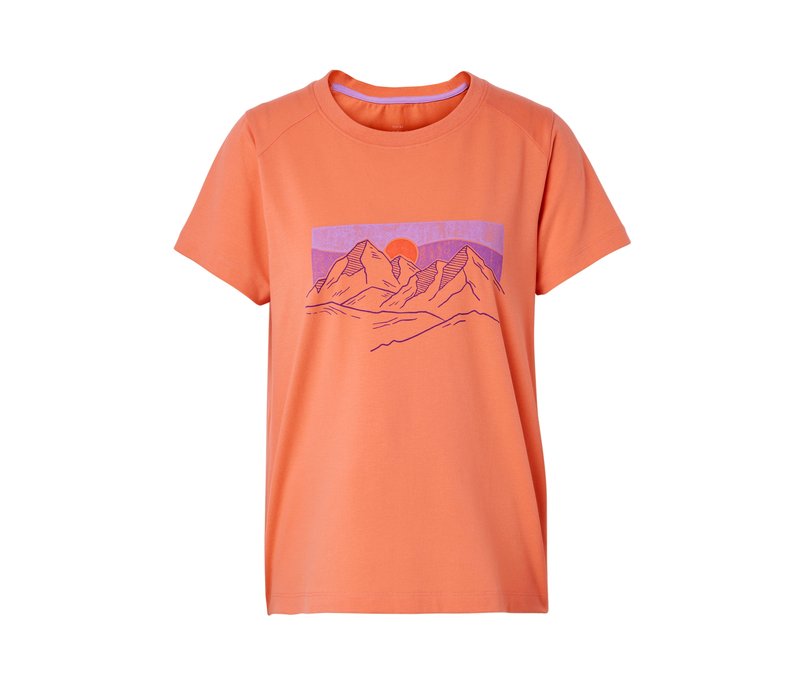 Tchibo - T-Shirt mit Print - Damen - Gr. M - orange/print