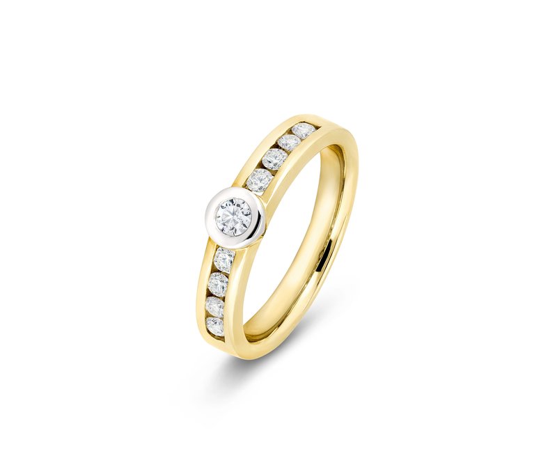Tchibo - Ring 585 Gold - Gr. 19 - weiß
