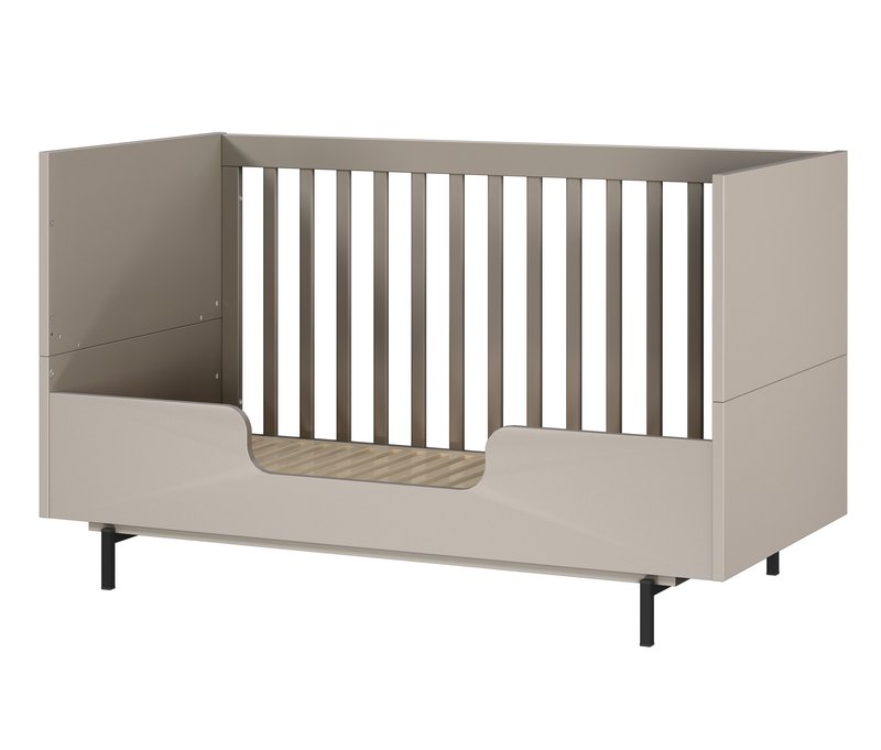 Tchibo - Kinderbett »Tomino« mit hoher Umbauseite - 144x75x87cm - grau - Holz